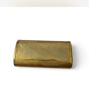 Vintage Metallic Gold Fold-Over Clutch